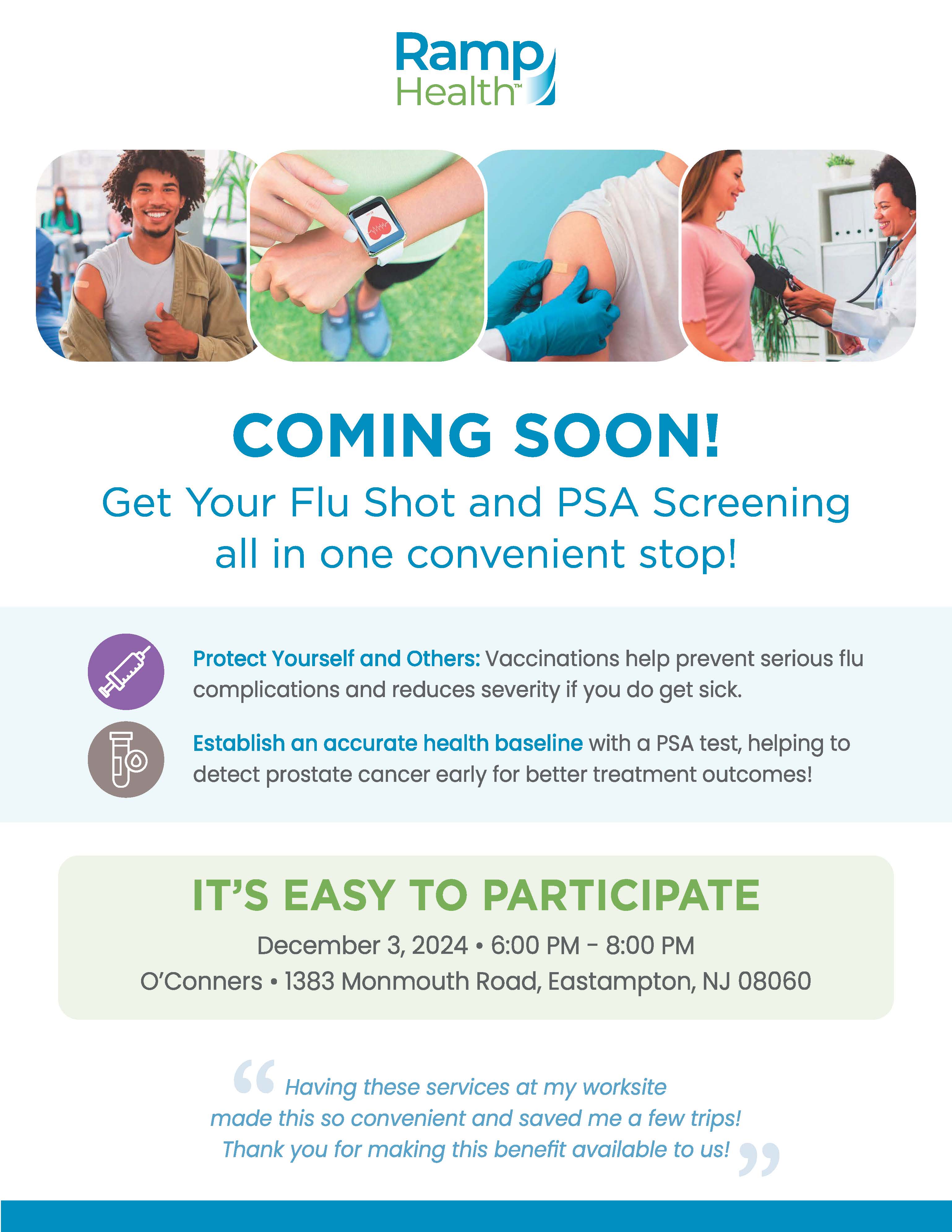 Get your Flu Shot/PSA Screening at the Christmas  Party!